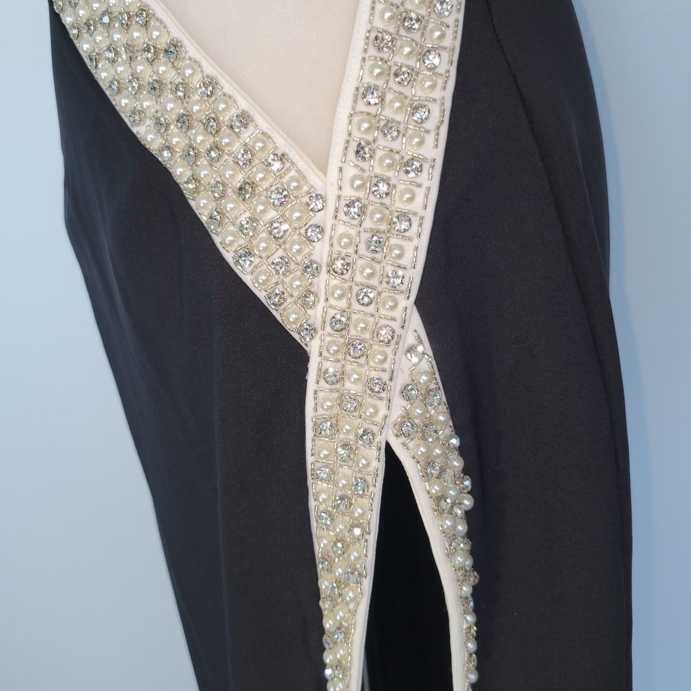 NWT Anthropologie/ Blithe LA Maxi Black Wedding Formal Embellish Dress Sz Medium - Picture 7 of 15
